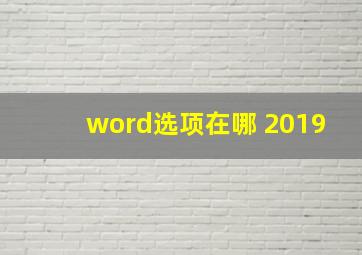 word选项在哪 2019